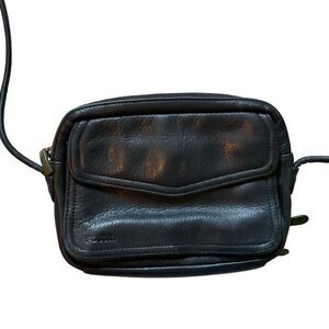 Fossil black travel leather crossbody